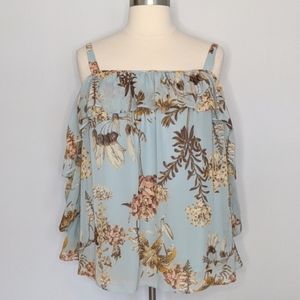 Cold shoulder floral top